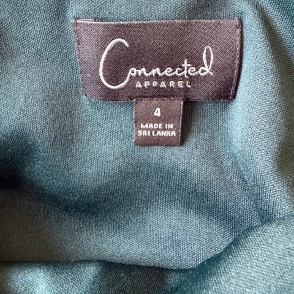 Connected Apparel Dk Green Embellished Evening Gown Size 4 Elegant Gala Formal - Picture 7 of 10